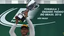  Pebalap Mercedes GP, Lewis Hamilton, menjaga asa untuk mempertahankan gelar juara dunia F1. Ini berkat kemenangan pada balapan F1 GP Brasil, Minggu (13/11/2016), dengan mengalahkan rivalnya, Nico Rosberg. (AFP/Miguel Schincariol)