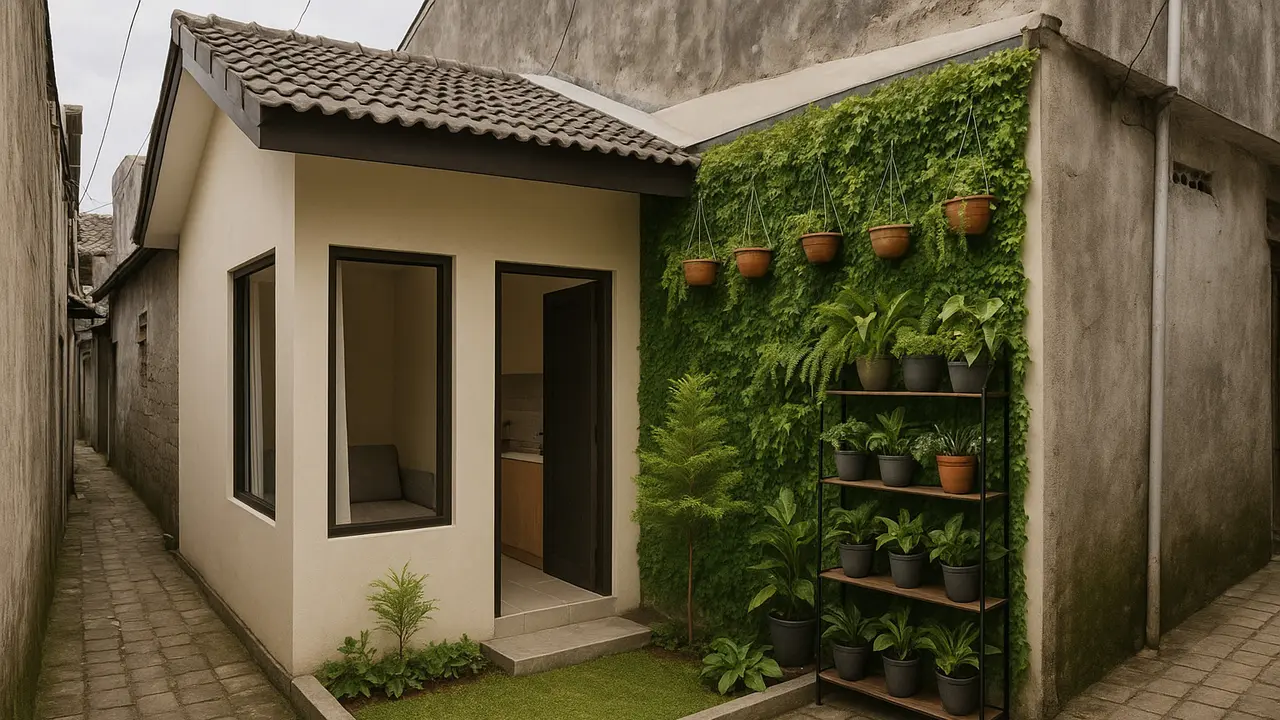 Rumah Sederhana Leter L di Gang Sempit (Foto: ChatGPT)