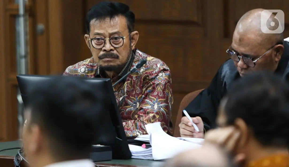 Terdakwa kasus pemerasan dan gratifikasi Syahrul Yasin Limpo menjalani sidang lanjutan di Pengadilan Tipikor, Jakarta, Senin (13/5/2024). (Liputan6.com/Herman Zakharia)