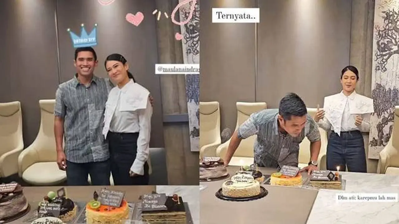 Genap Berusia 41 Tahun, Ini 7 Potret Dian Sastro Rayakan Ulang Tahun Suami di Kantor