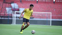 Aksi pemain Persikabo, Yandi Sofyan dalam sebuah sesi latihan. (Bola.com/Nandang Permana)