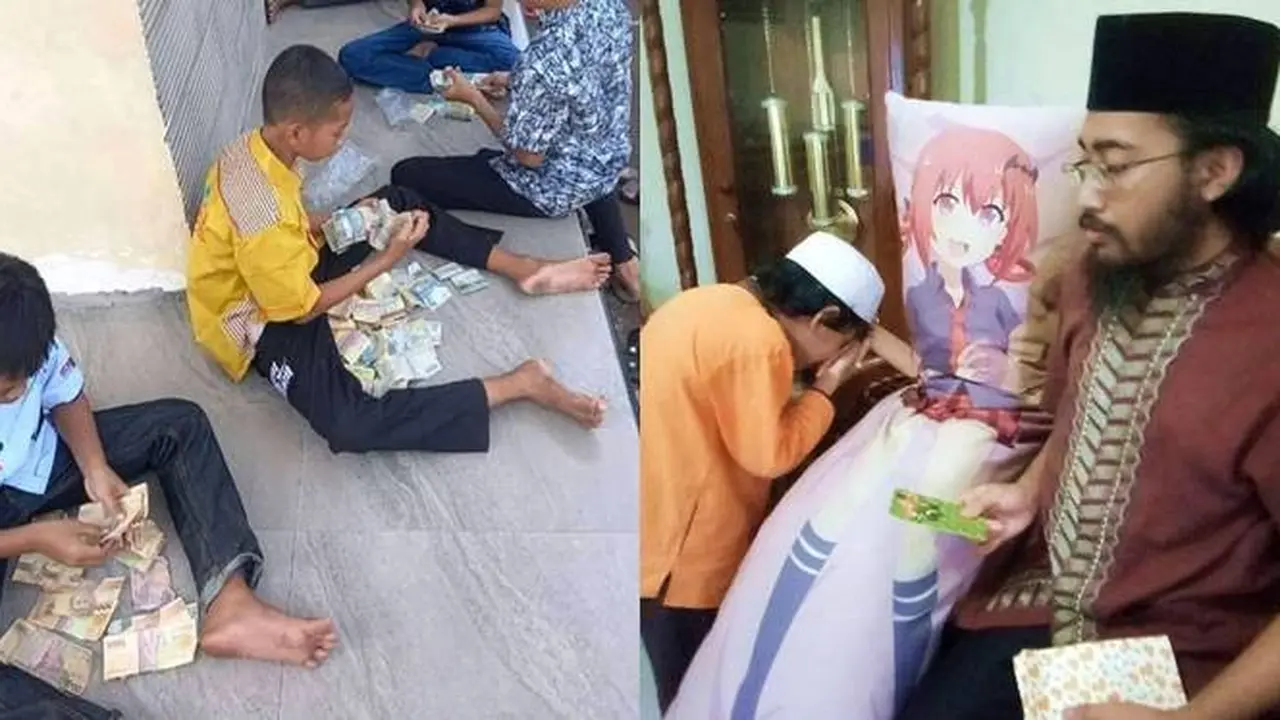 8 Potret Nyeleneh Bocah Ketika Lebaran, Panen Uang THR