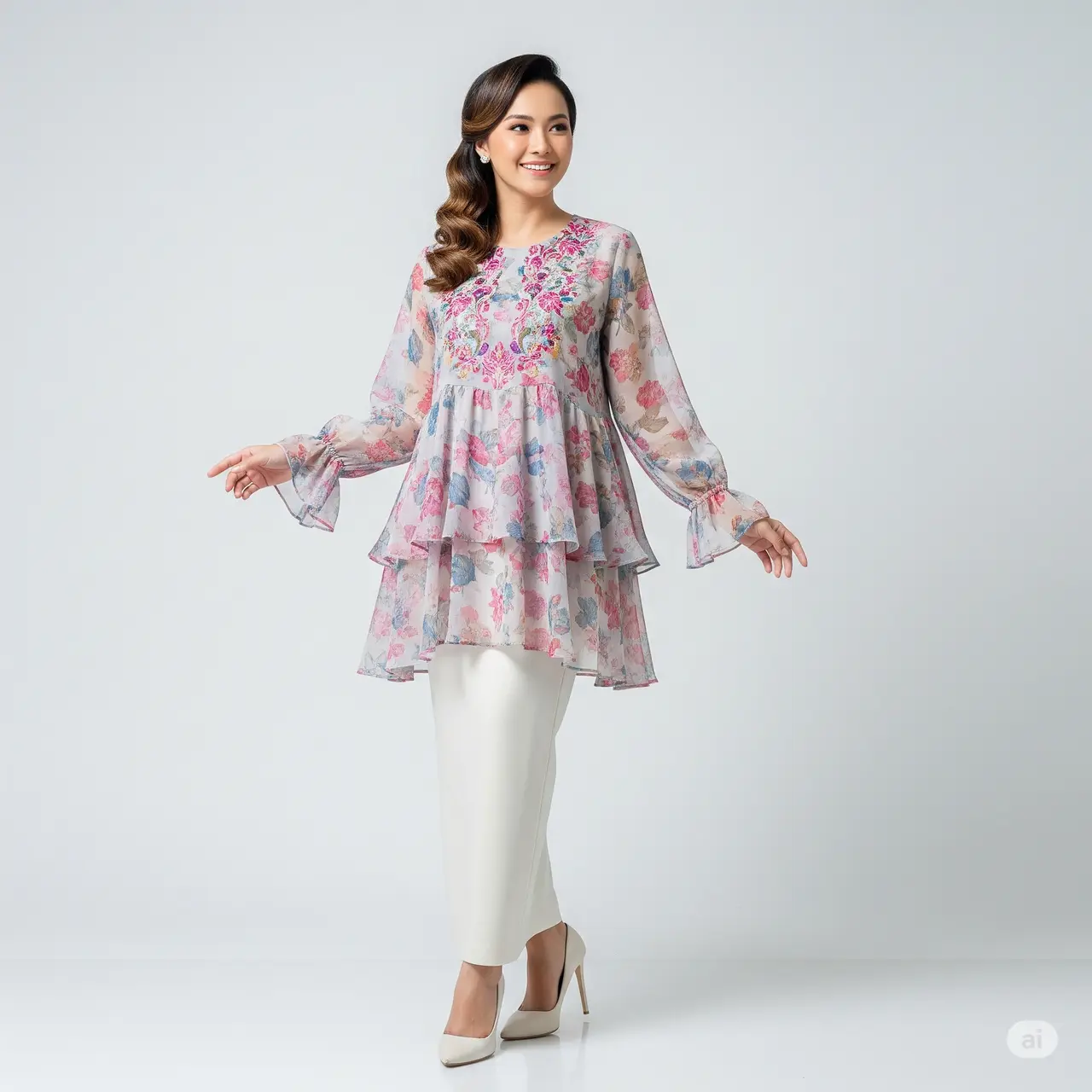 7 Model Batik Wanita Layer Chiffon: Perpaduan Anggun Warisan Budaya dan ...