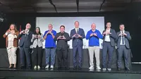 Kementerian Pemuda dan Olahraga (Kemenpora) RI bersama PSSI terus mempererat kerja sama dengan Pemerintah Prancis melalui Kedutaan Besar (Kedubes) Prancis dan Federasi Sepak Bola Prancis (FFF) dengan menggelar menggelar konferensi pers di Institut français d'Indonésie, Jakarta Pusat, pada Rabu (15/4/2026). (Bola.com/Muhammad Adi Yaksa)