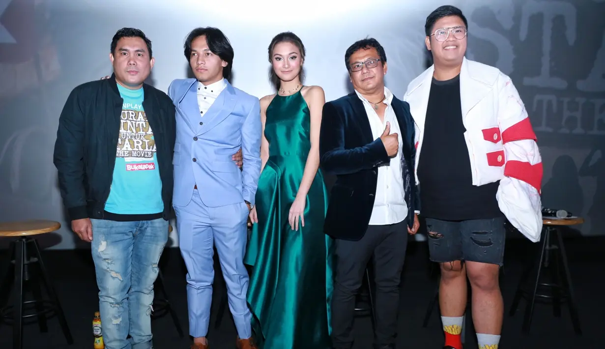 Caitlin Halderman saat hadir dalam press screening film Surat Cinta Untuk Starla The Movie di CGV Grand Indonesia, kawasan Thamrin, Jakarta Pusat, Jumat (22/12/2017). (Adrian Putra/Bintang.com)