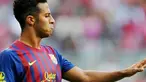 Ekspresi bintang muda Barcelona Thiago Alcantara ketika menghadapi Internacional di ajang Audi Cup di Munich, Jerman, 26 Juli 2011. AFP PHOTO/CHRISTOF STACHE