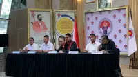 Menteri Pemuda dan Olahraga (Menpora) Dito Ariotedjo (tengah) saat mengumumkan kontingen Indonesia di SEA Games 2023 Kamboja. (Liptan6.com/Melinda Indrasari)