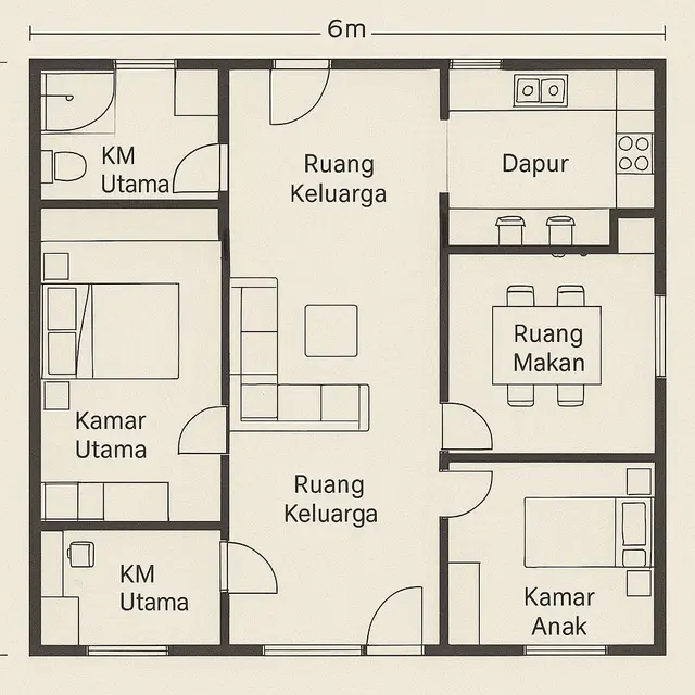 Rumah 6x9 dengan Kamar Anak
