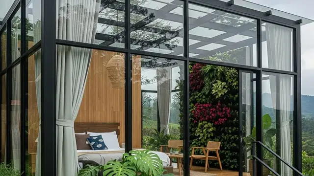 Desain Rumah Kecil Tapi Mewah Ala Villa dengan Taman Depan