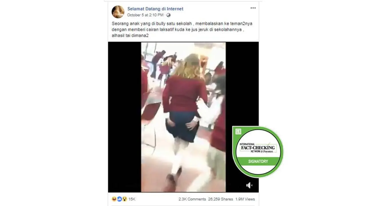 Cek Fakta - Video Murid-murid Buang Air Besar di Lorong Sekolah