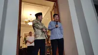 Wakil Presiden RI ke-10 dan 12, Jusuf Kalla saat menerima kunjungan Ketua Umum PKB Muhaimin Iskandar (Cak Imin) (Merdeka.com)