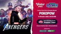 Nonton Game Bareng Pokopow: Marvel's Avengers di Vidio, Bola.com, dan Bola.net, Rabu (14/10/2020). (Sumber: Vidio)