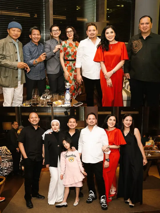 Umumkan Sudah Menikah, Gaya Nindy Ayunda Rayakan Ultah Dito dengan Gaun Merah Elegan