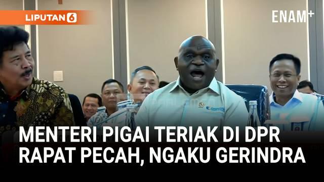 Menteri Hak Asasi Manusia (HAM), Natalius Pigai membuat rapat Komisi XIII DPR meriah. Dia menyampaikan candaan dengan mengaku sebagai kader Partai Gerindra dalam rapat di Komplek Parlemen, Senayan, Jakarta, Senin (15/9).