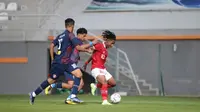 Timnas Indonesia U-20 dipaksa menyerah 0-2 dari klub Arab Saudi, Al-Adalah FC, pada laga terakhir pemusatan latihan di Turki, Minggu (13/11/2022) malam WIB. (dok. PSSI)