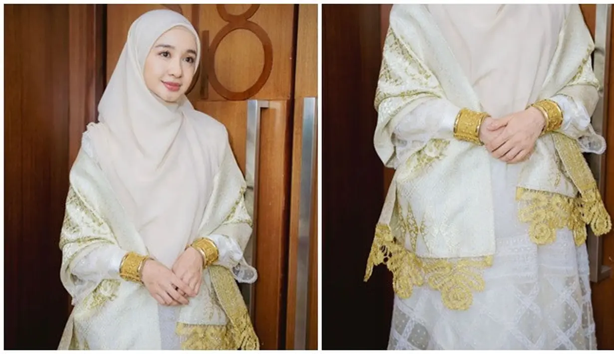 Laudya Cynthia Bella berperan sebagai Siti Raham istri Buya Hamka di film Buya Hamka. Hadiri gala premiere film Buya Hamka, sahabat Zaskia Sungkar itu pakai baju Minang lengkap dengan aksesori dan selendangnya. Polesan makeup dan warna jilbab yang senada membuat Bella kian memesona. Setelah lama tak muncul di layar lebar, film tersebut tentunya mengobati kerinduan penggemar terhadap akting Laudya Cynthia Bella. (Liputan6.com/IG/@laudyacynthiabella)