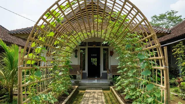 9 Inspirasi Pagar Bambu untuk Tanaman Timun Rambat di Desa, Estetik dan Fungsional