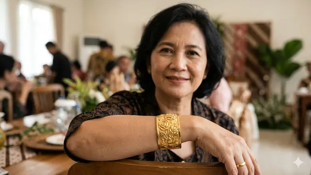 Gelang Emas Ukir Elegan