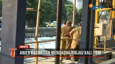 Anies Baswedan mendadak mendatangi rumah pompa Kali Item dan aliran Kali Sunter Sentiong.
