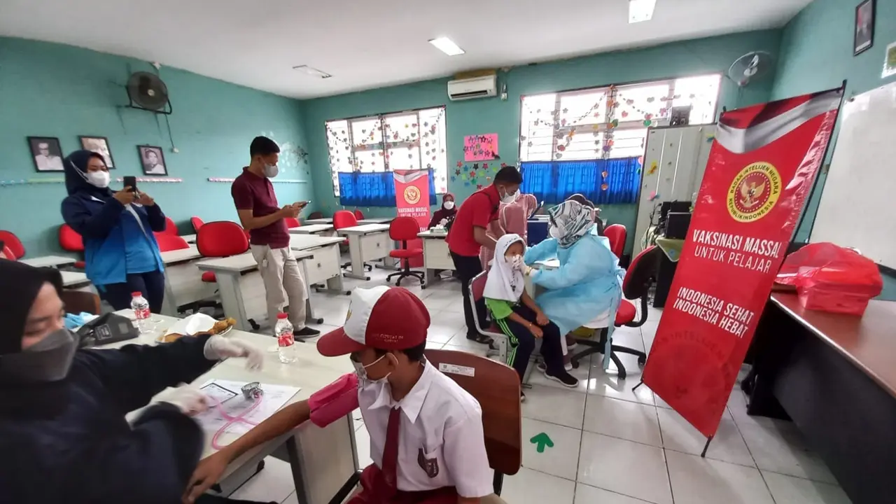 adan Intelijen Negara Daerah (Binda) Provinsi Banten kembali menggelar vaksinasi anak usia 6-11 tahun