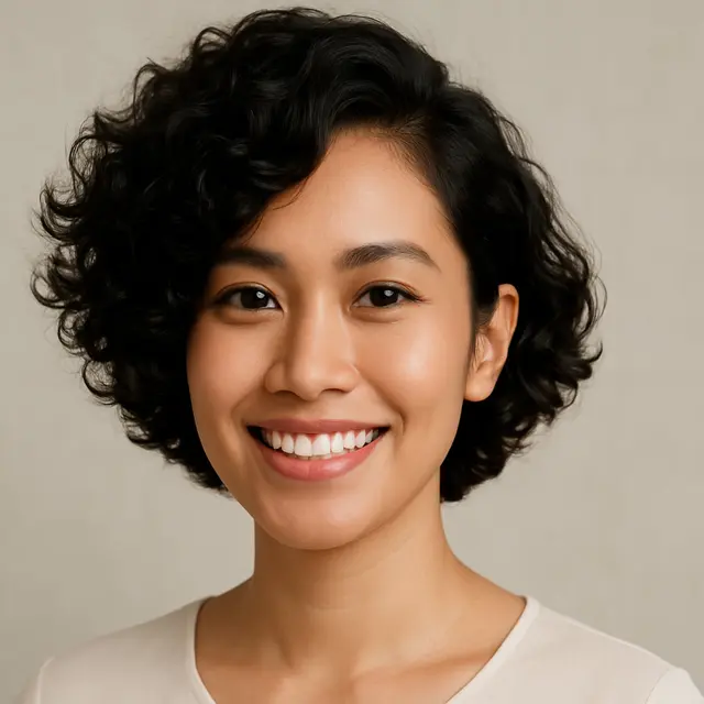 Model Rambut Keriting Gantung Pendek/Ilustrasi AI