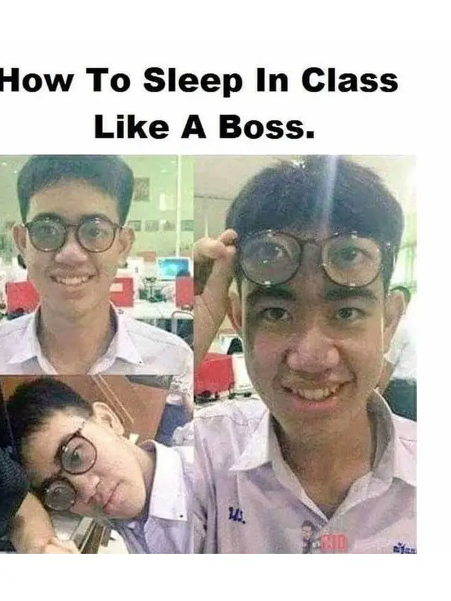 Tidur di Kelas (Sumber: 9gag)