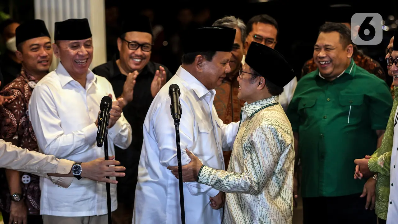 Prabowo dan Cak Imin Tebar Senyum usai Pertemuan di Kertanegara