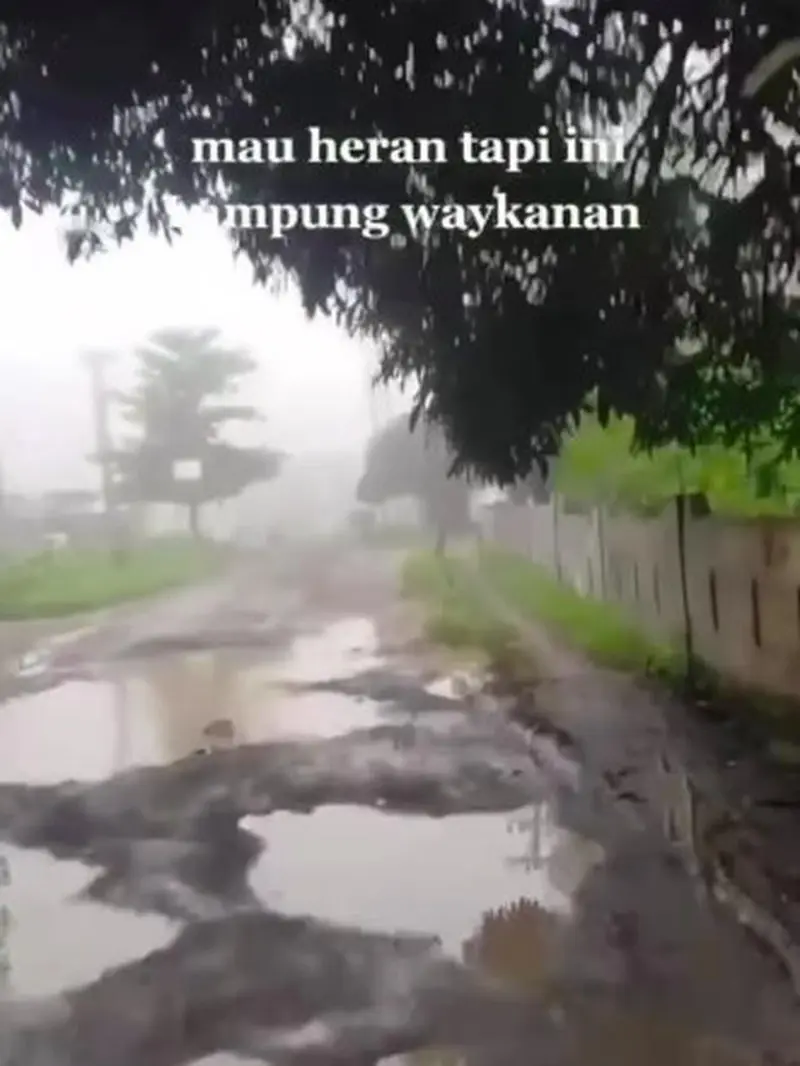 Kumpulan Potret Jalan Rusak di Lampung, Warganet: Cocok untuk Orang yang Suka Tantangan (@fakta.indo/Instagram)