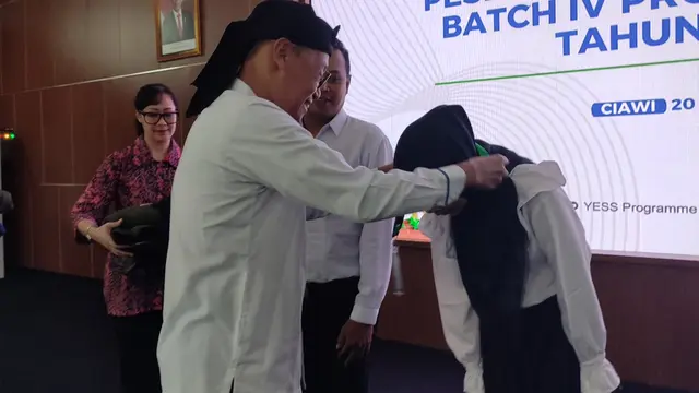 Pengukuhan dan pelepasan peserta magang Taiwan di Bogor, Sabtu (20/4/2024)