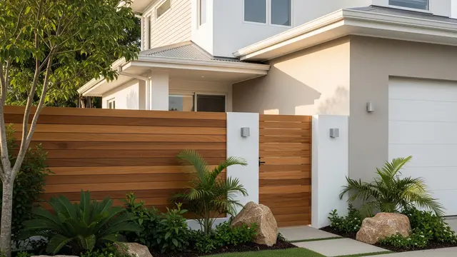 Pagar Kayu Horizontal Bernuansa Hangat