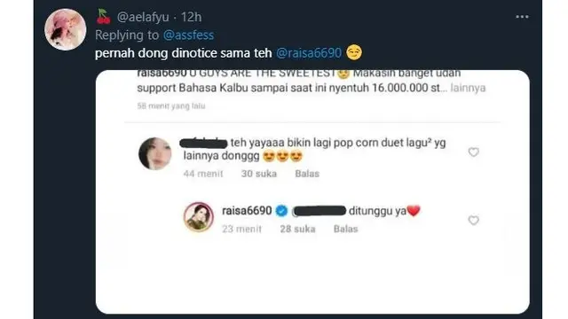 6 Screenshoot Netizen Dinotice Publik Figur, Bukti Bahagia Sederhana
