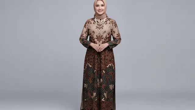 Gamis Batik Tiga Warna (Tridatu) yang Simpel