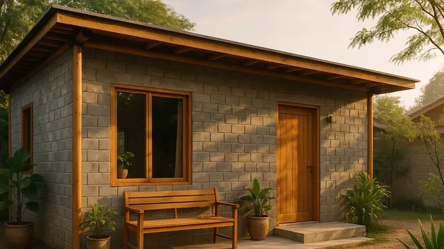 Rumah Sederhana dari Bambu dan Batako