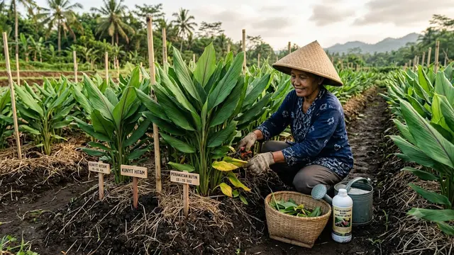 Cara Menanam Kunyit Hitam agar Tumbuh Subur dan Siap Dipanen/AI Generated