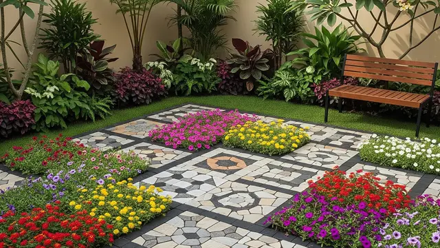 Ide Taman Paving Block dan Tanaman Groundcover Berbunga