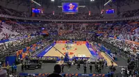 Suasana Indonesia Arena sesaat setelah opening ceremony FIBA World Cup 2023, Jumat (25/8/2023) malam WIB. (Liputan6.com/Melinda Indrasari)