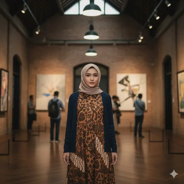 Gamis Kombinasi Cardigan Rajut