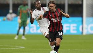 Aksi Luka Modric di laga AC Milan vs Cremonese di giornata 1 Serie A 2025/2026 di San Siro, Minggu (24/08/2025). (AP Photo/Luca Bruno)