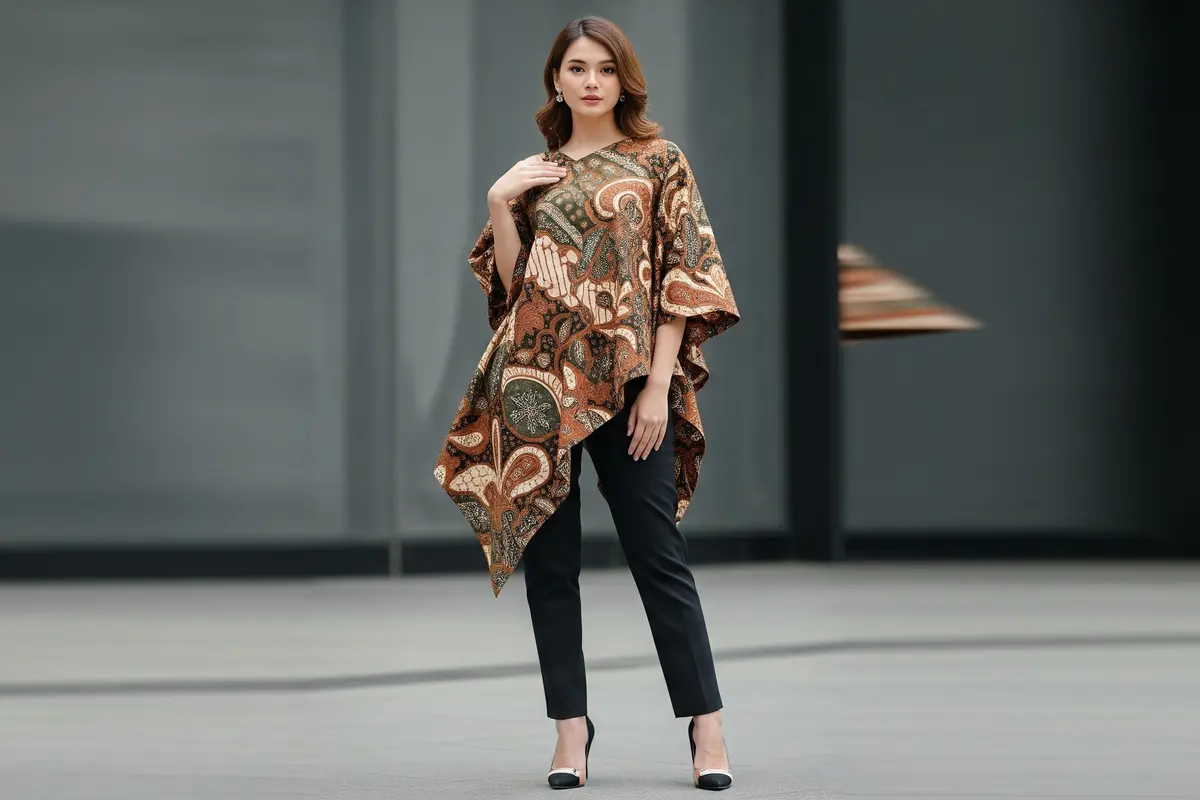 Model Atasan Batik Asimetris Agar Tampilan Lebih Proporsional dan Chic