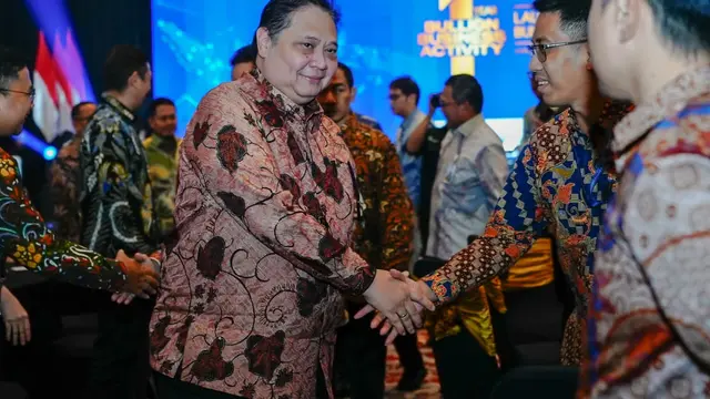 Menteri Koordinator Bidang Perekonomian Airlangga Hartarto dalam acara Satu Tahun Implementasi Kegiatan Usaha Bullion di Jakarta, Jumat (6/3/2026). (Dok Kemenko Perekonomian)