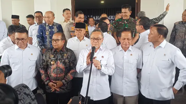 Menteri Koordinator Bidang Perekonomian, Zulkifli Hasan rakor membahas ketahanan pangan di Lampung. Foto : (Liputan6.com/Ardi).