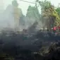 Kebakaran lahan di Kabupaten Tanjung Jabung Barat, Jambi belum bisa dipadamkan. 