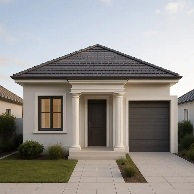 Inspirasi Rumah Sederhana dengan Pilar Klasik/AI