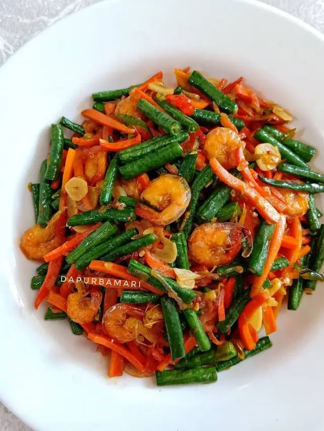 Sepiring sayur tumis kacang panjang