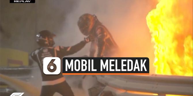 VIDEO: Mengerikan! Detik-Detik Mobil Balap F1 Meledak dan Terbelah Dua