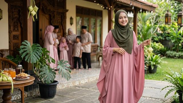 10 Model Gamis Lebaran Simpel tapi Terlihat Mahal di Foto Keluarga ...