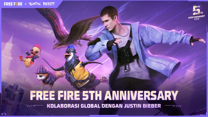 <p>Garena gaet Justin Bieber untuk perayaan ulang tahun Free Fire ke-5. (Doc: Garena)</p>