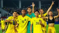 Selebrasi pemain Timnas Malaysia usai memastikan diri melaju ke semifinal Piala AFF 2026. (Dok. FA Malaysia)