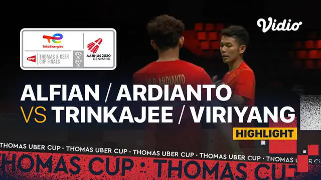 VIDEO Piala Thomas 2020: Indonesia Vs Thailand 2-2, Fajar Alfian / Muhammad Rian Ardianto Menang Mudah