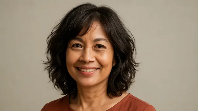 Potongan Shaggy Layer Pendek untuk Ibu-Ibu Usia 50 Tahunan/Ilustrasi Gambar AI